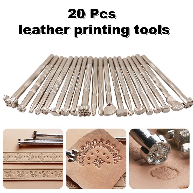 Leatherwork Tool Kit - 20 Peças de Ferramentas para Estamparia