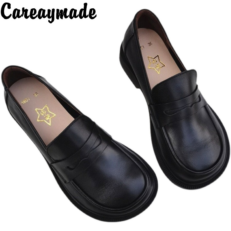 Leather Work Women Shoes - Careaymade-sapatos Oxford casual masculino e feminino,