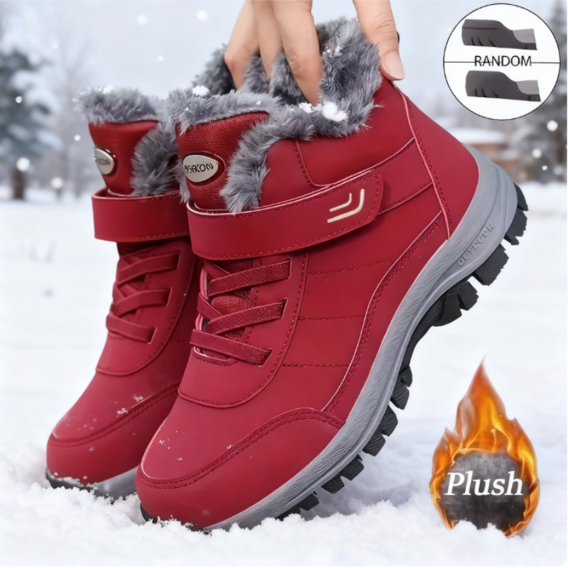 Leather Work Women Shoes - Botas de inverno para mulheres casuais