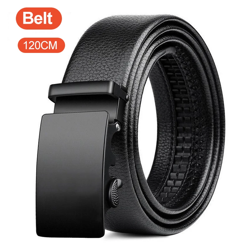 Leather Works Belt - Cinto masculino de negócios metal fivela