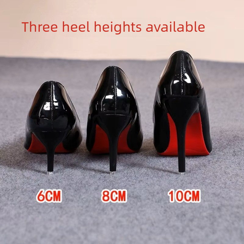 Leather Work Women Shoes - Sapatos de Salto Alto Sexy de