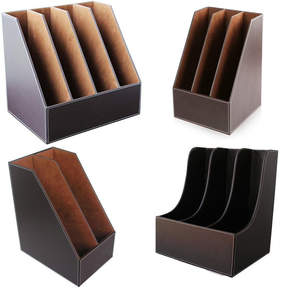 Leather Work Folder - XRHYY-Couro Pasta Vertical Desktop File, Organizador