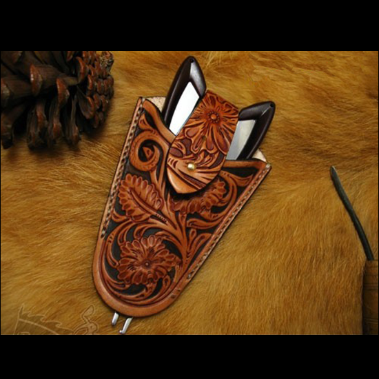 Unique Leather Work - Dinastia Tang flor trabalho manual ferramentas