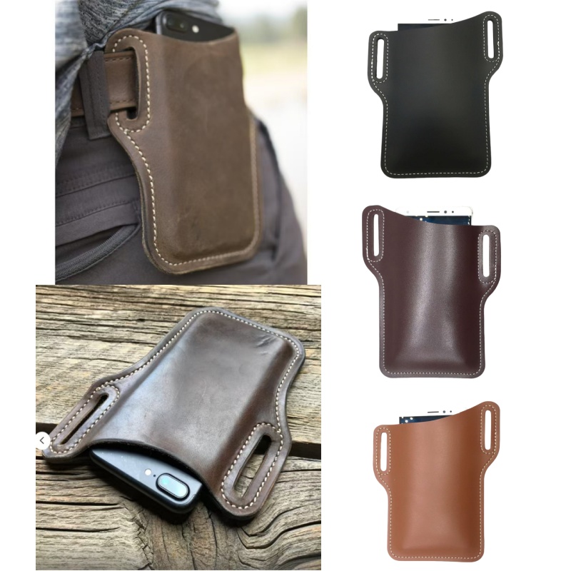 Leather Works Belt - Bolsa de Cintura Retrô de Couro