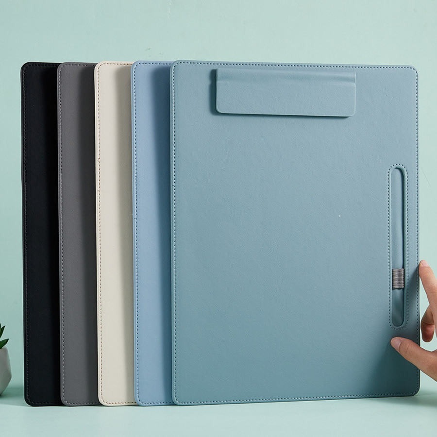 Leather Work Folder - Clipe de escrita de couro A4,