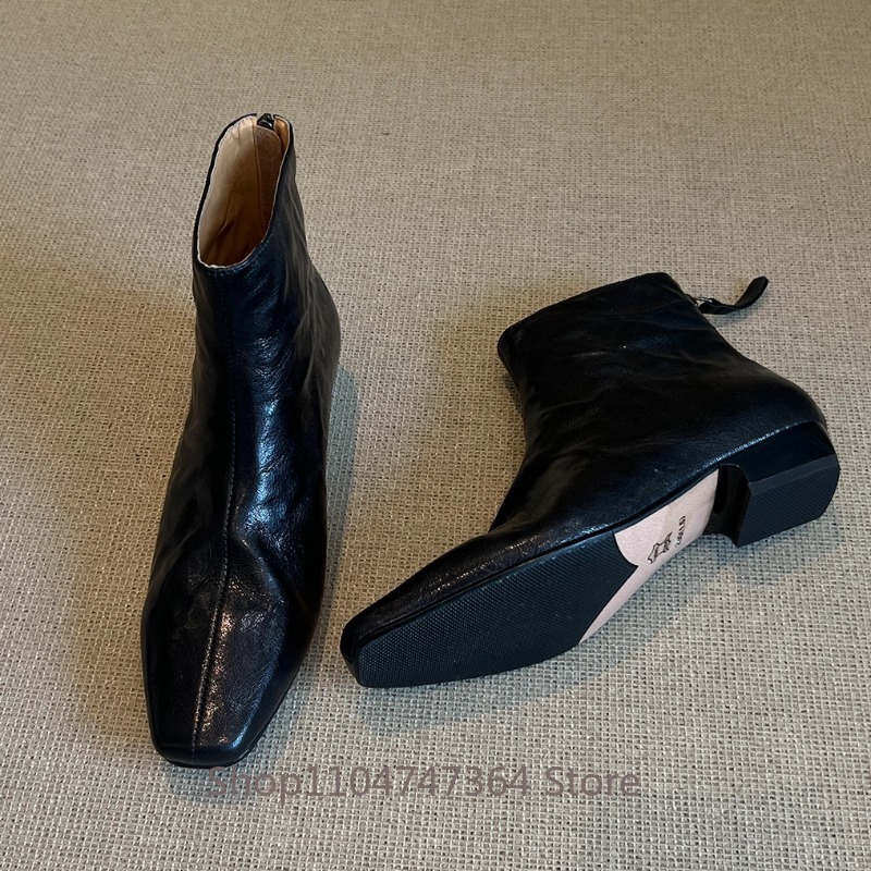 Leather Work Women Shoes - Botas Chelsea Femininas de Couro Genuíno