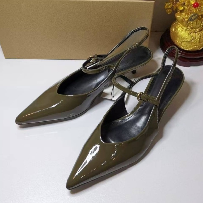 Leather Work Women Shoes - Couro de patente elegante trabalho de