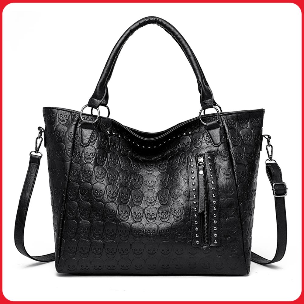 Leather Workshop - Bolsa Transversal Punk com Estampa de