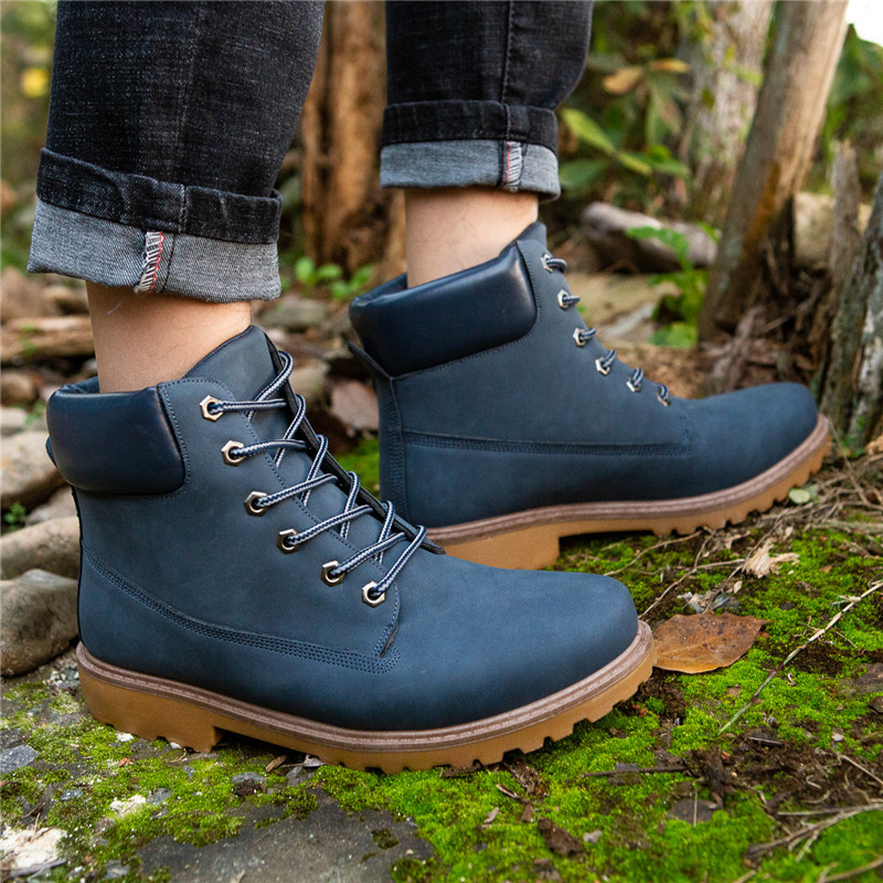 Leather Work Women Shoes - Botas de plataforma feminina dedo do
