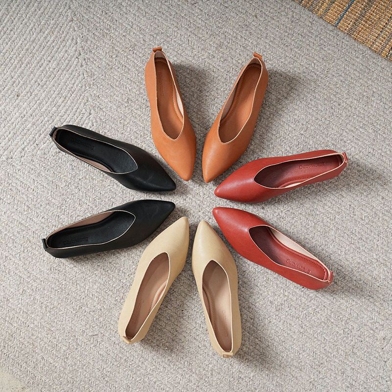 Leather Work Women Shoes - Sapatos de Trabalho de Couro Macio