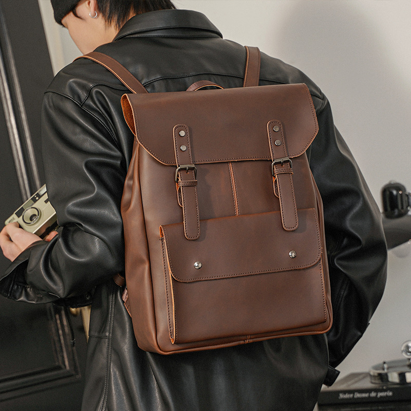 Goyn mochila de couro masculin - Leather Work Rucksack Mens avaliação e preço