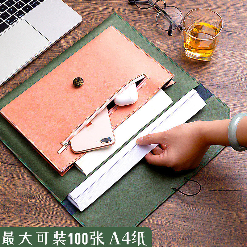 Bolsa de arquivo de couro A4 B - Leather Work Folder avaliação e preço