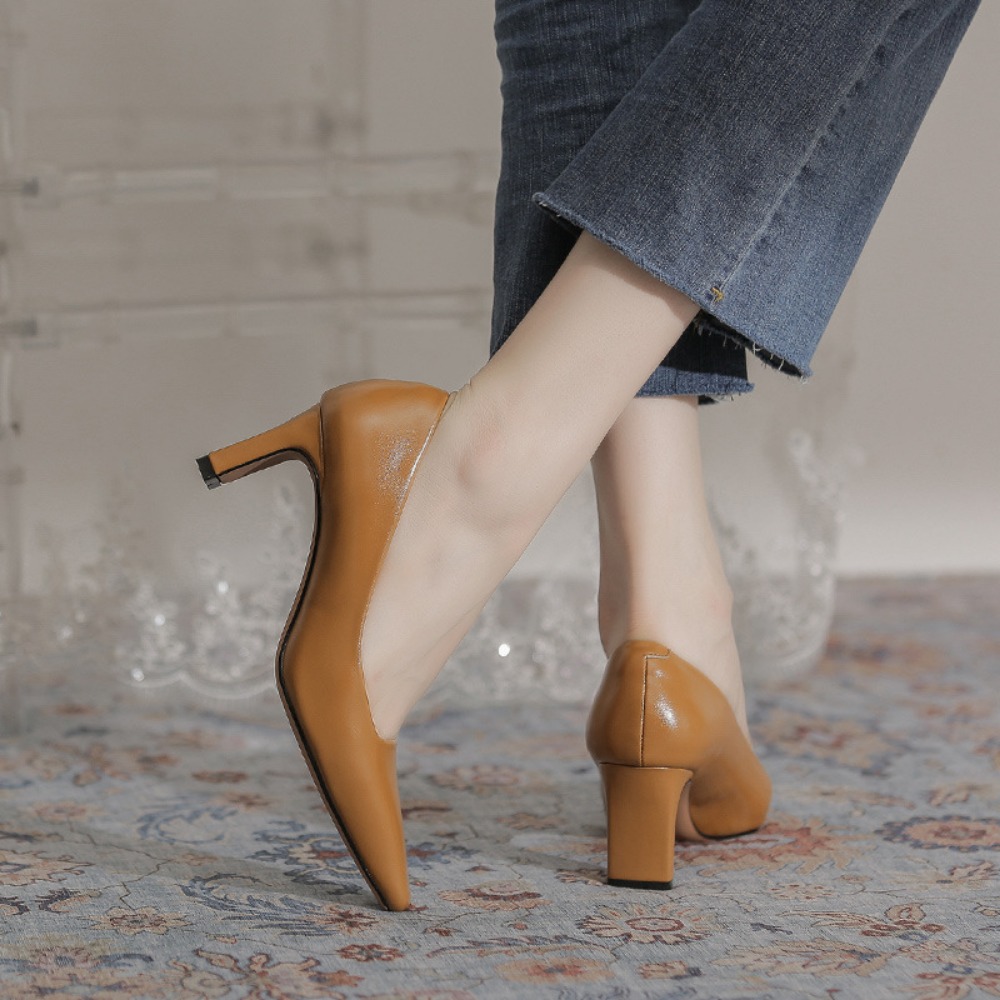 Salto alto feminino novo profi - Leather Work Women Shoes avaliação e preço