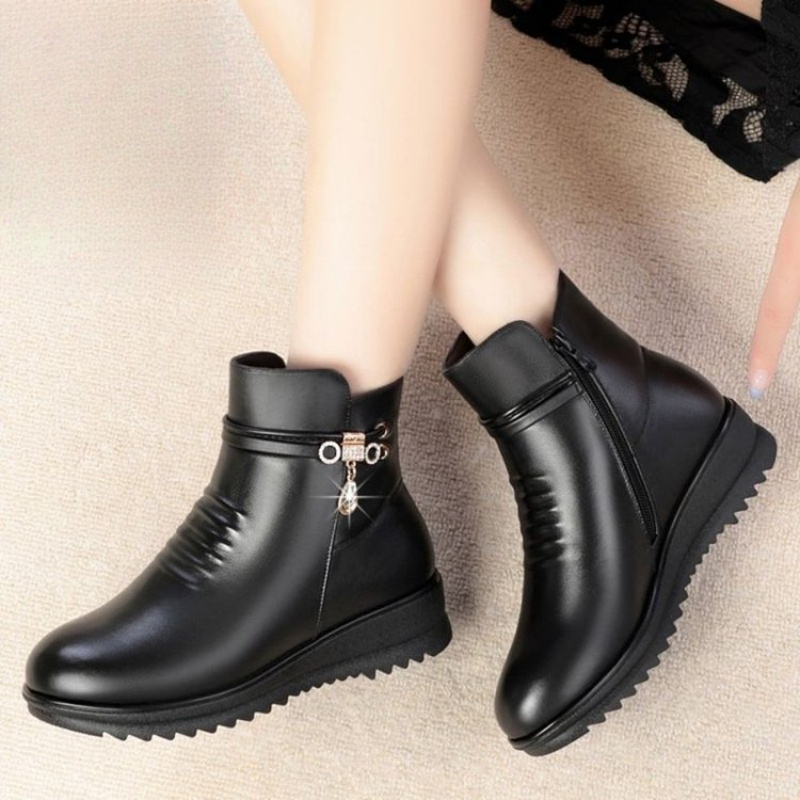 Botas quentes femininas de sal - Leather Work Women Shoes avaliação e preço