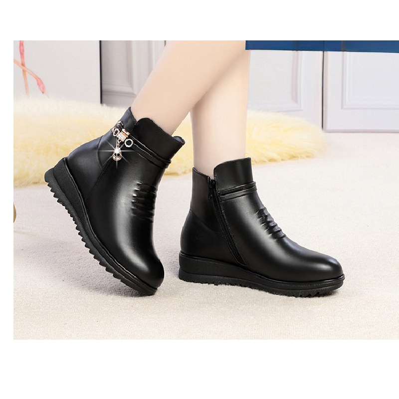 Botas quentes femininas de sal - Leather Work Women Shoes avaliação e preço