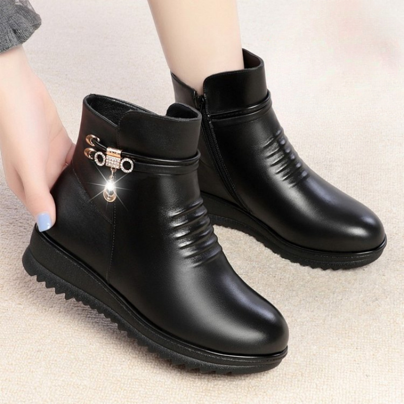 Botas quentes femininas de sal - Leather Work Women Shoes avaliação e preço