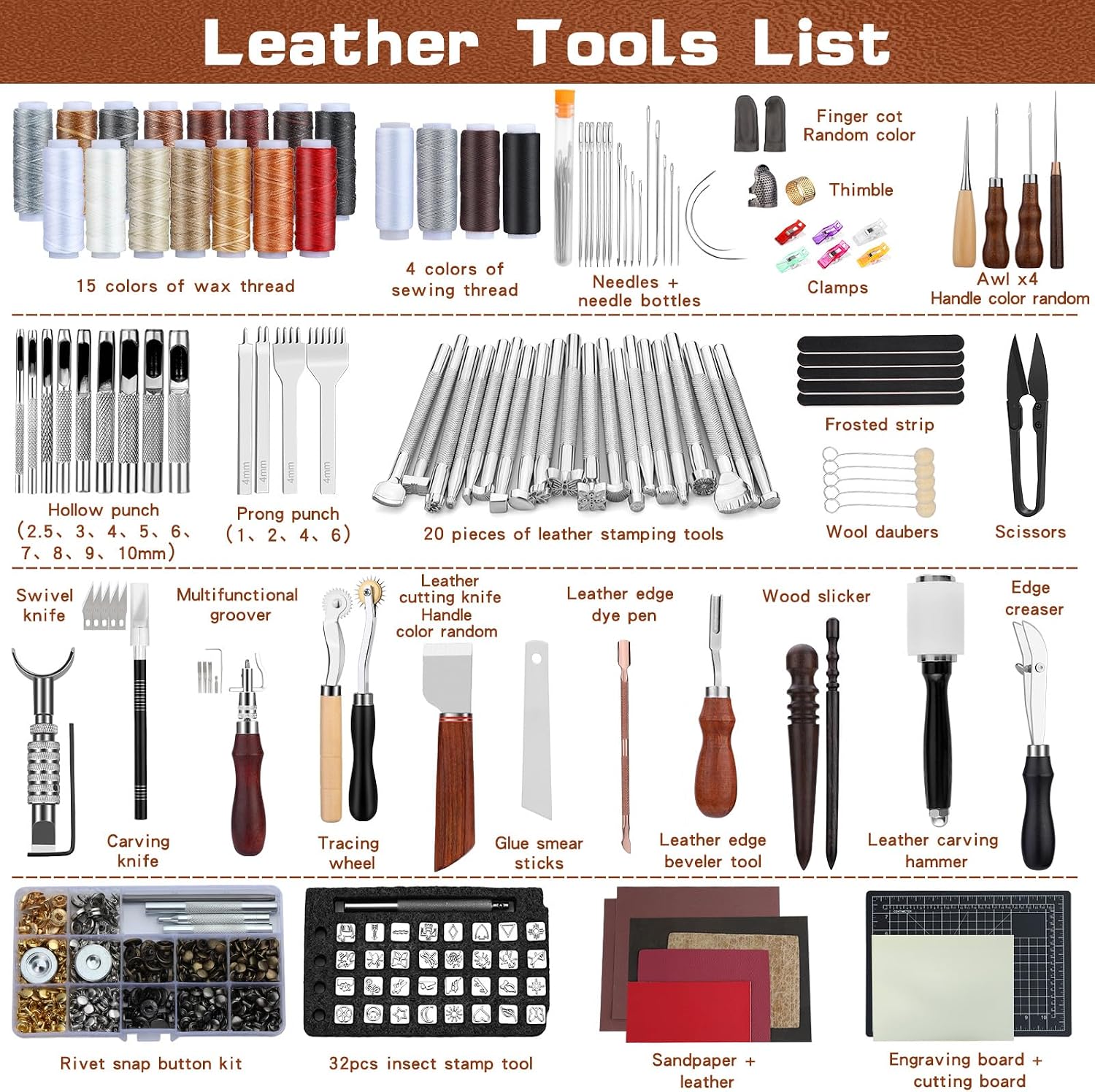 Kit de Ferramentas para Trabal - Leatherwork Tool Kit avaliação e preço