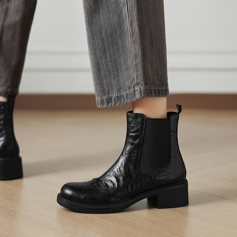 NOVAS Botas de Outono para Mul - Leather Work Women Shoes avaliação e preço