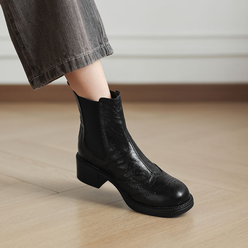 NOVAS Botas de Outono para Mul - Leather Work Women Shoes avaliação e preço