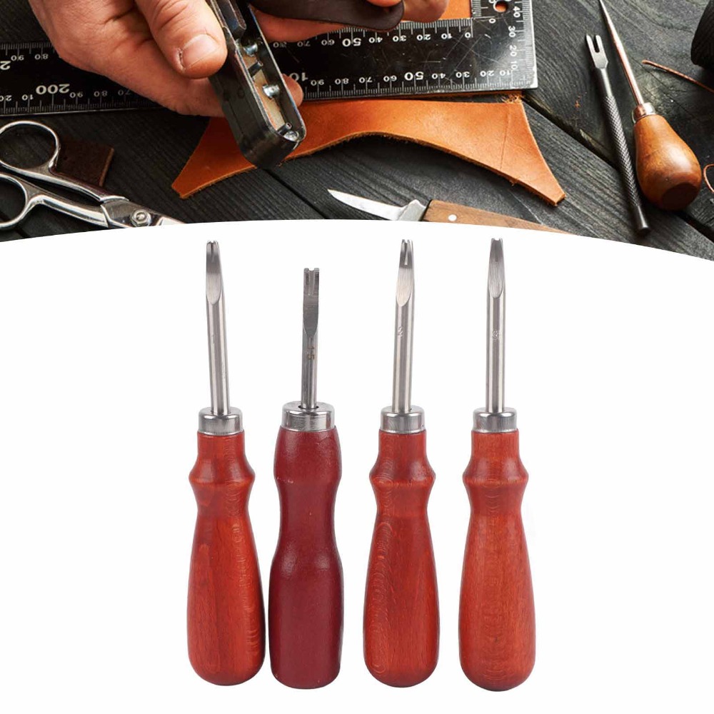 4 Peças Ferramenta Artesanal p - Leatherwork Edge Beveler avaliação e preço