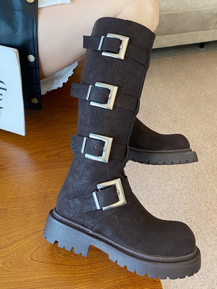 Botas Femininas de Cano Alto c - Leather Work Women Shoes avaliação e preço