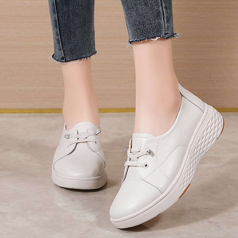 Sapatos femininos confortáveis - Leather Work Women Shoes avaliação e preço