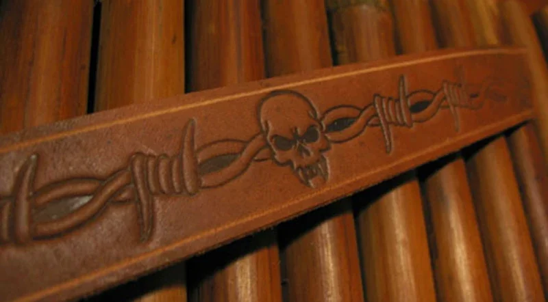 5 peças espinhos e crânio padr - Unique Leather Work avaliação e preço