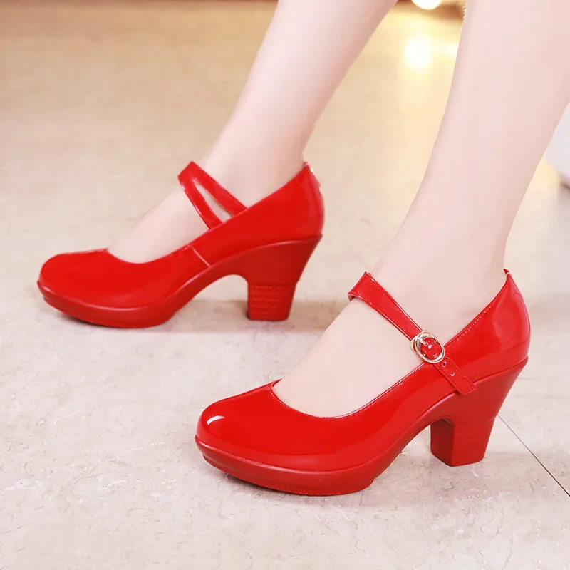 Sapatos Mary Jane de Salto Blo - Leather Work Women Shoes avaliação e preço