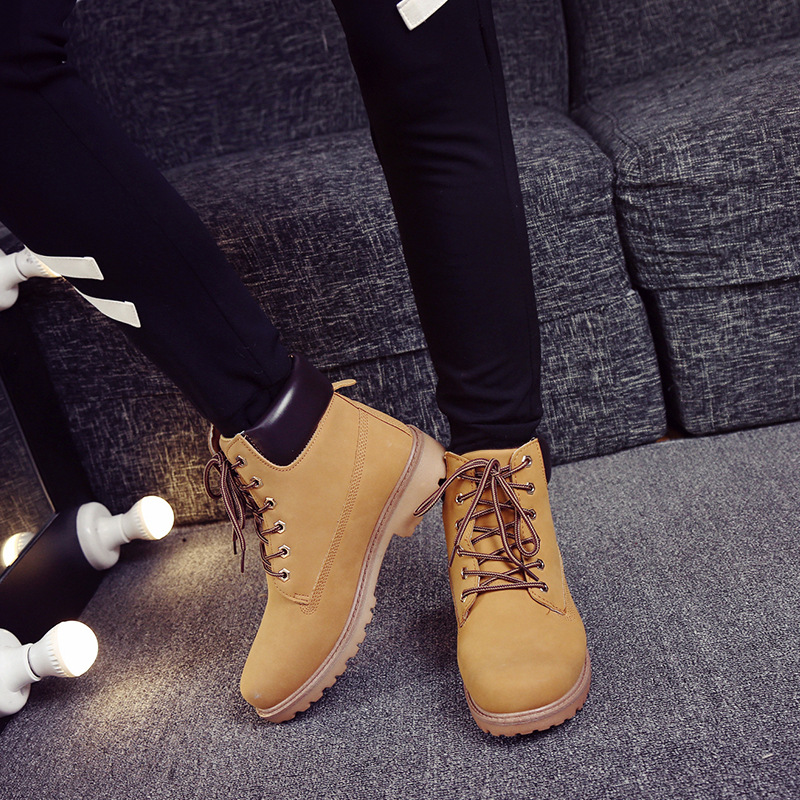 Botas de plataforma feminina d - Leather Work Women Shoes avaliação e preço