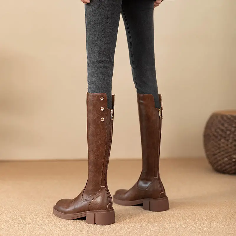 Outono inverno salto médio sen - Leather Work Women Shoes avaliação e preço